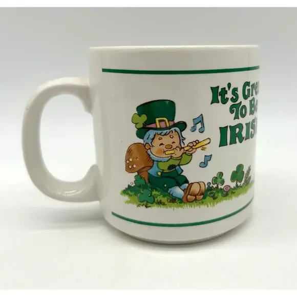 Vintage 1985 It’s Great To Be Irish St Patrick’s Day Coffee Mug Cup Schmid - Picture 2 of 7